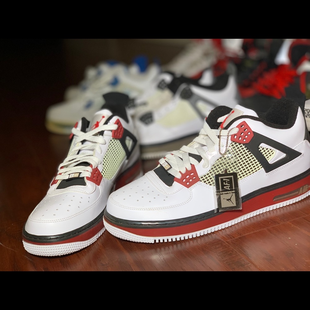 Low Top Retro Jordan AF1 Fusion 4’s